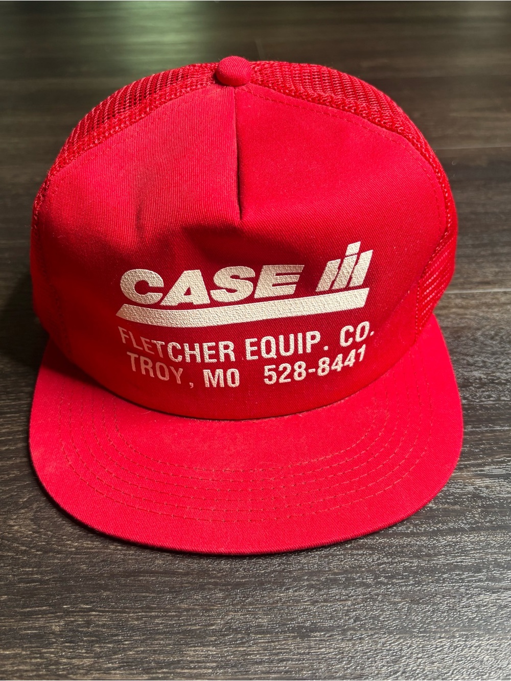 VTG K Products Case Fletcher Equipment Co Troy MO Red Mesh Snap Back Trucker